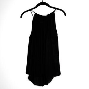 Joie Black Silk Sleeveless Halter Style Blouse Pleated Front Tank Top Size M